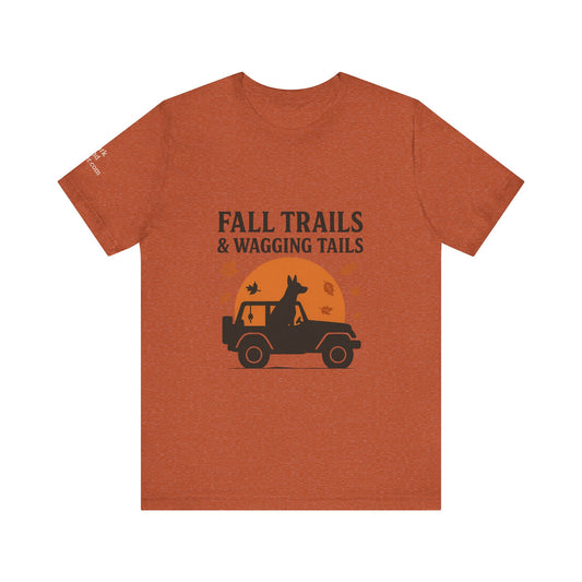 A t-shirt showcasing vibrant fall trails and hills, ideal for nature lovers and hiking fans.