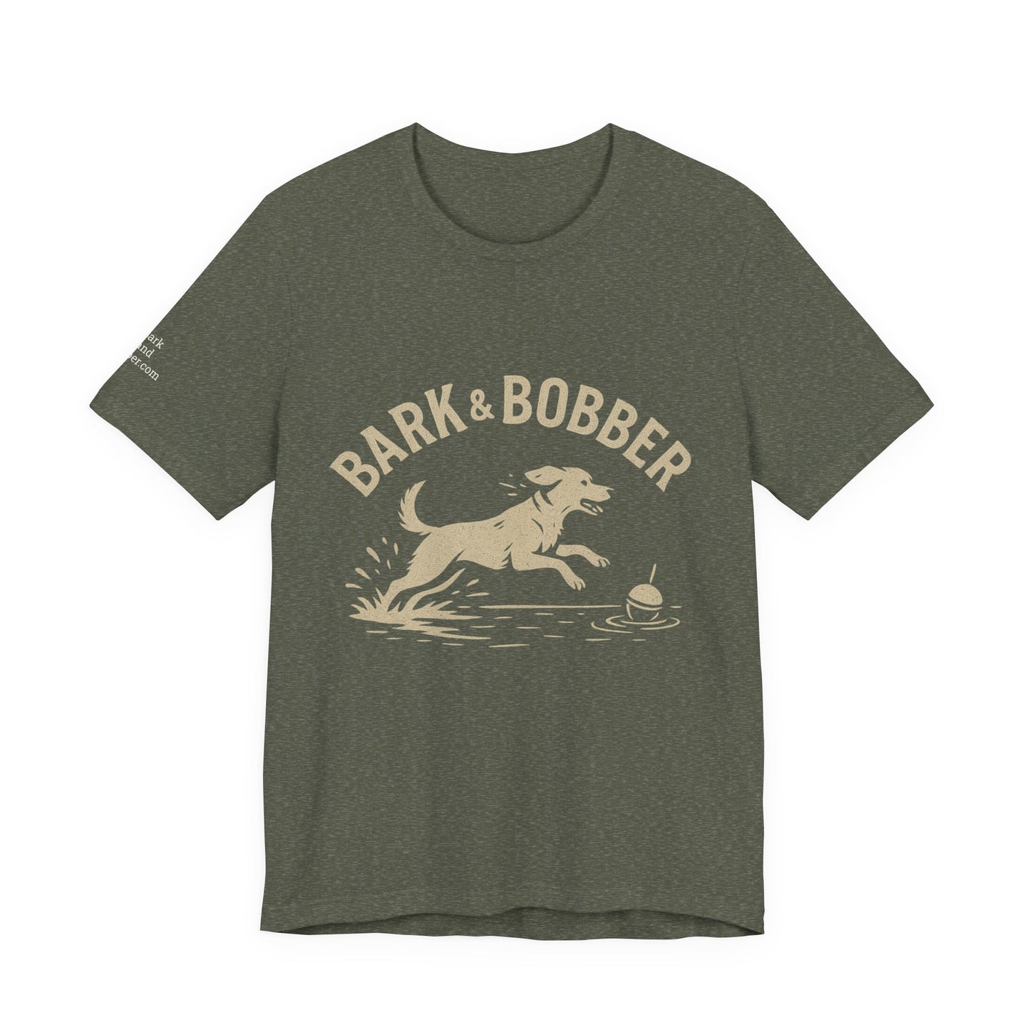 Dog Lover's Tee - Bark & Bobber, Outdoor Adventure Shirt, Gift for Dog Owners, Pet Lover Apparel, Fishing Trip Tee
