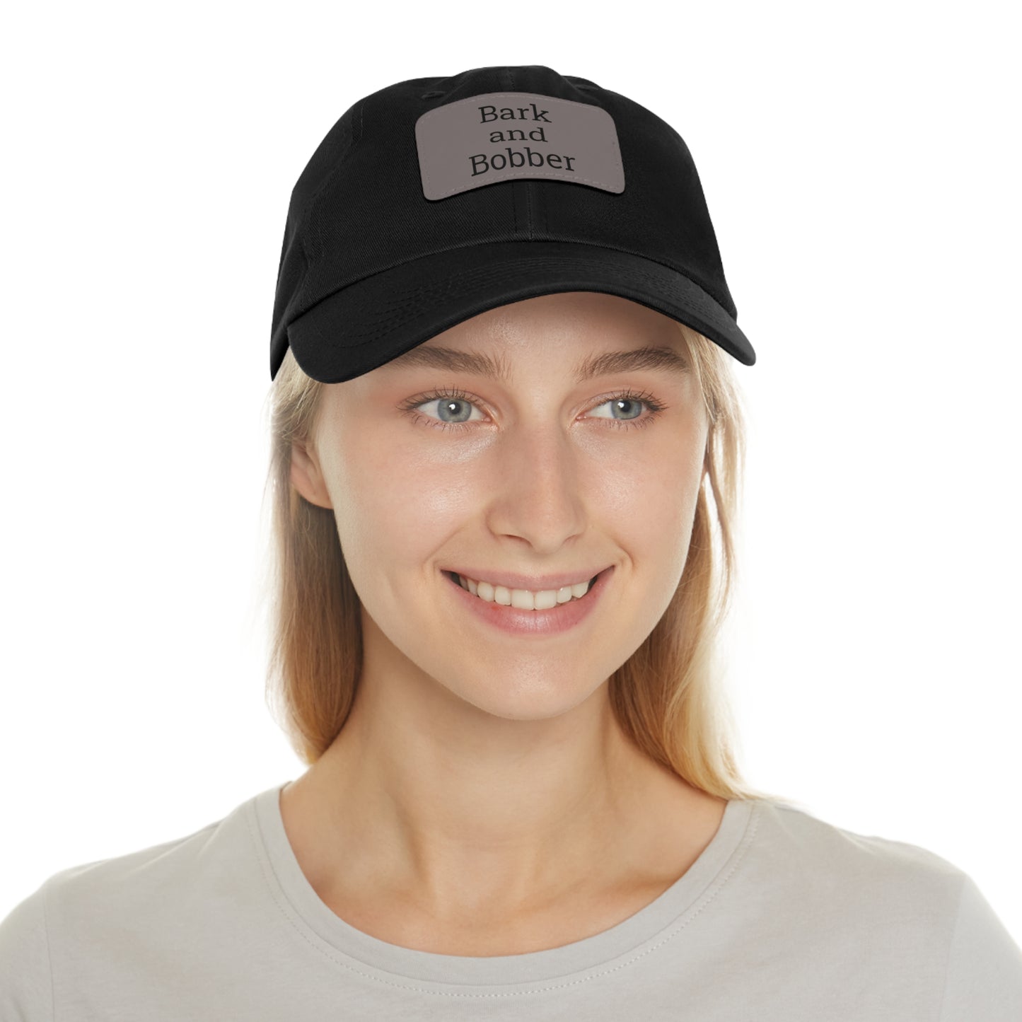 Stylish Dad Hat with Leather Patch - Bark and Bobber, Fishing Hat, Outdoor Cap, Gift for Dads, Summer Fashion, Casual Wear