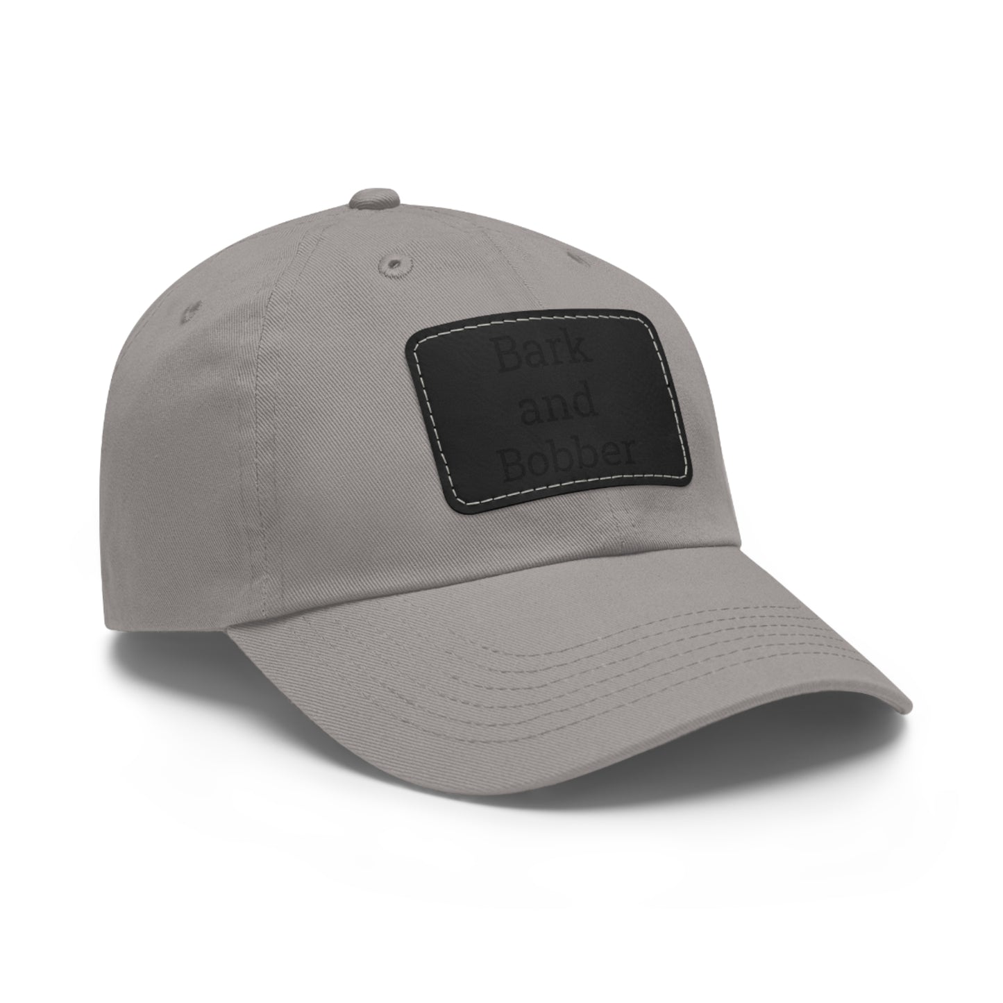 Stylish Dad Hat with Leather Patch - Bark and Bobber, Fishing Hat, Outdoor Cap, Gift for Dads, Summer Fashion, Casual Wear