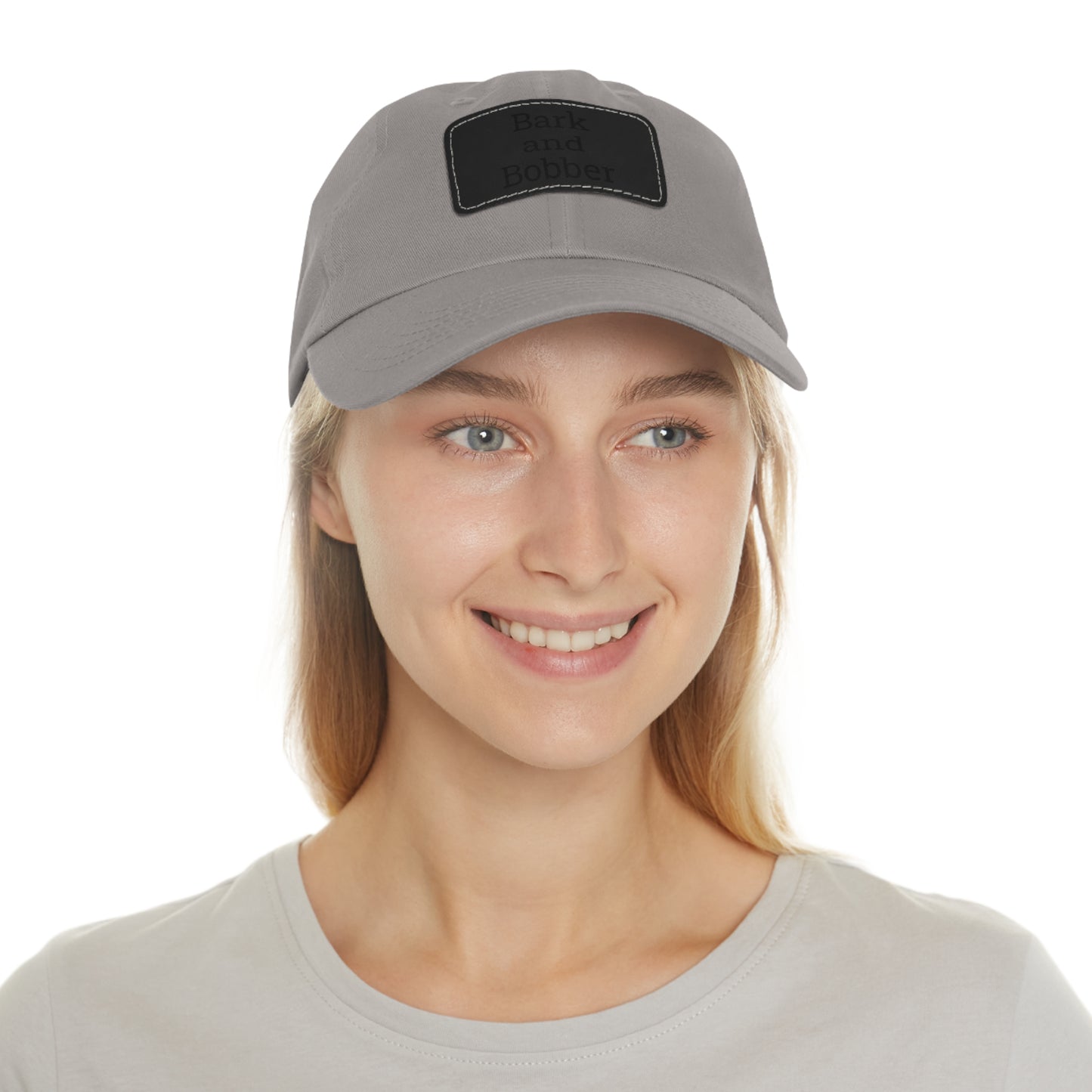 Stylish Dad Hat with Leather Patch - Bark and Bobber, Fishing Hat, Outdoor Cap, Gift for Dads, Summer Fashion, Casual Wear