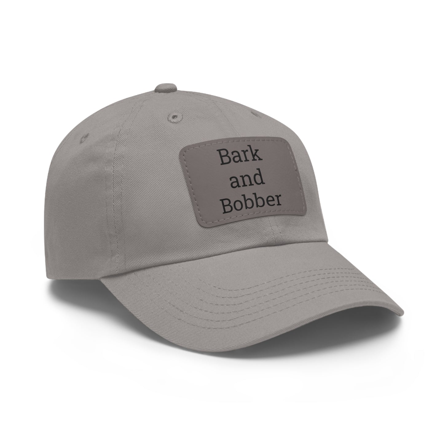 Stylish Dad Hat with Leather Patch - Bark and Bobber, Fishing Hat, Outdoor Cap, Gift for Dads, Summer Fashion, Casual Wear