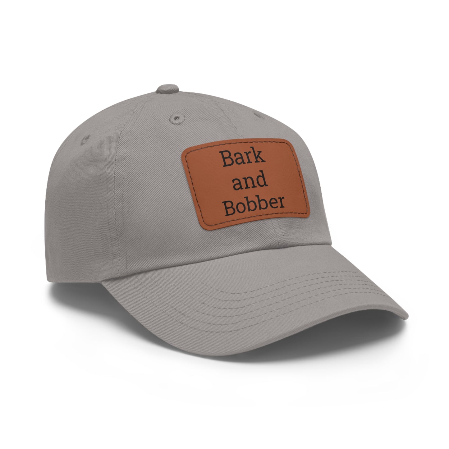 Stylish Dad Hat with Leather Patch - Bark and Bobber, Fishing Hat, Outdoor Cap, Gift for Dads, Summer Fashion, Casual Wear