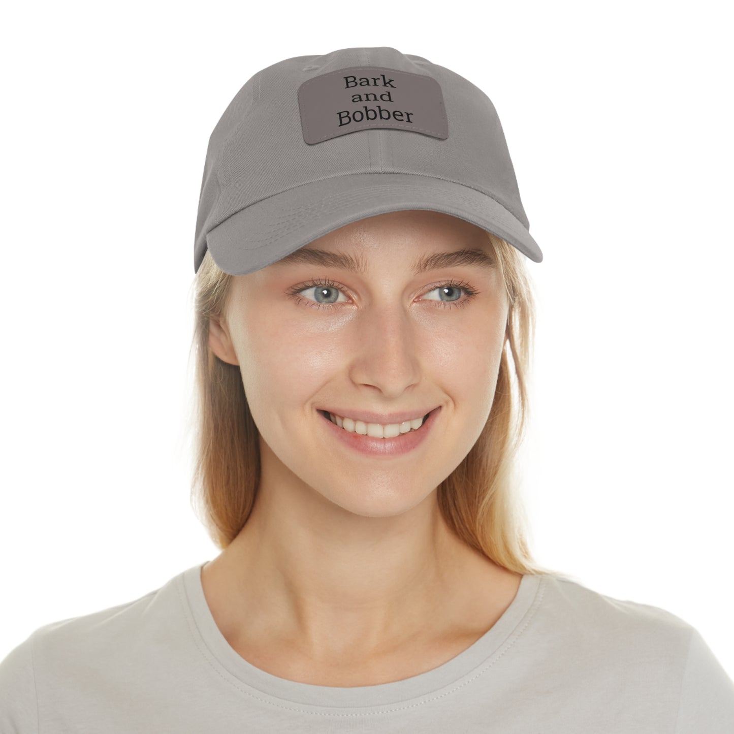 Stylish Dad Hat with Leather Patch - Bark and Bobber, Fishing Hat, Outdoor Cap, Gift for Dads, Summer Fashion, Casual Wear