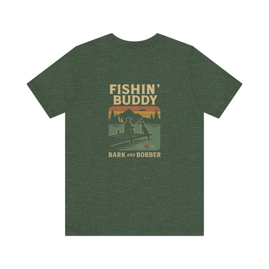 Fishing Buddy Unisex Tee, Perfect for Fishermen, Outdoor Adventures, Gift for Dad, Summer Vibe, Animal Lovers, Casual Wear