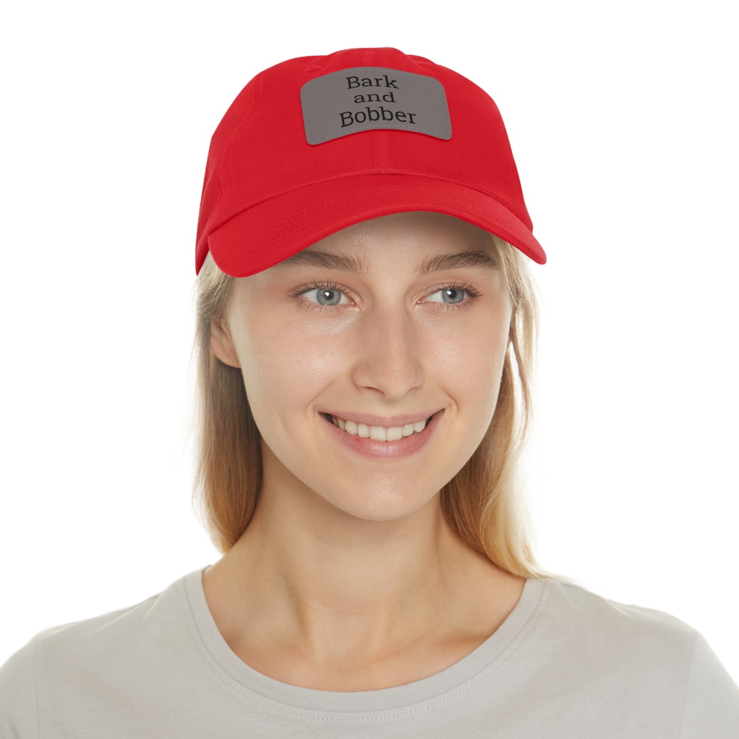 Stylish Dad Hat with Leather Patch - Bark and Bobber, Fishing Hat, Outdoor Cap, Gift for Dads, Summer Fashion, Casual Wear