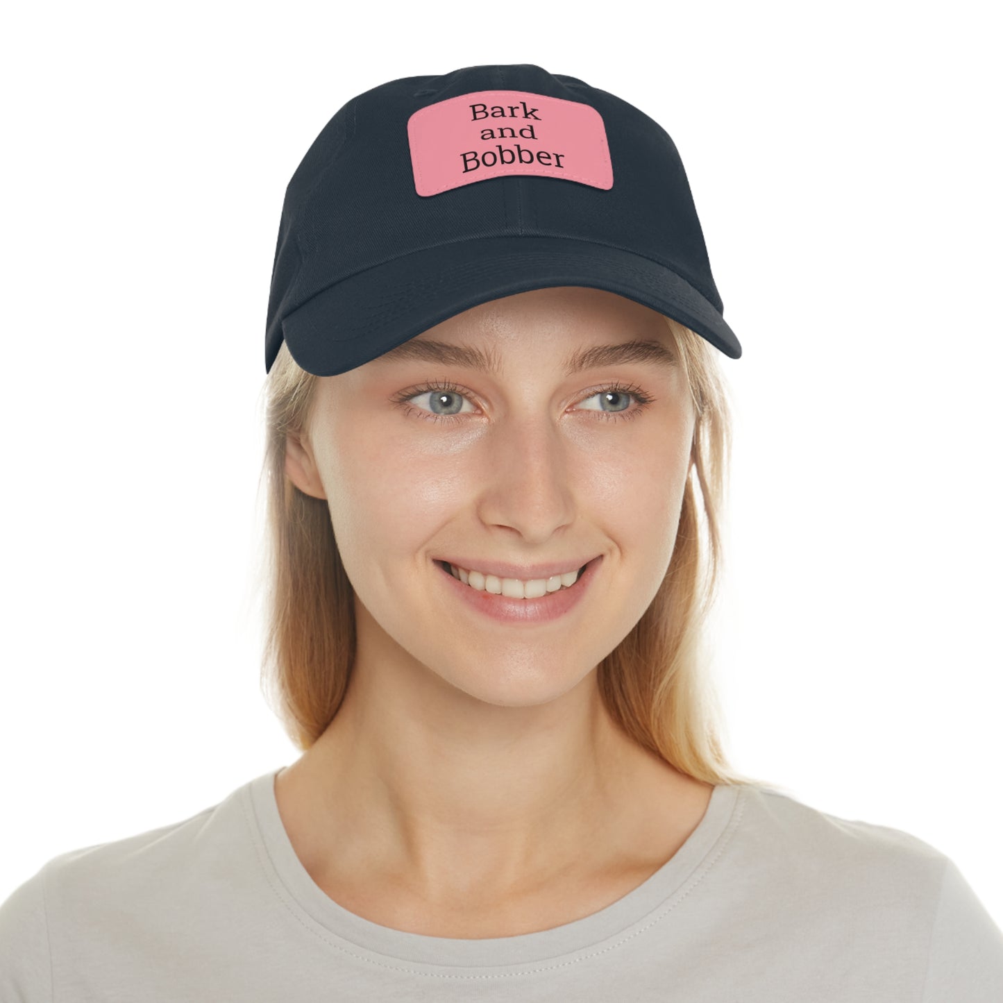 Stylish Dad Hat with Leather Patch - Bark and Bobber, Fishing Hat, Outdoor Cap, Gift for Dads, Summer Fashion, Casual Wear