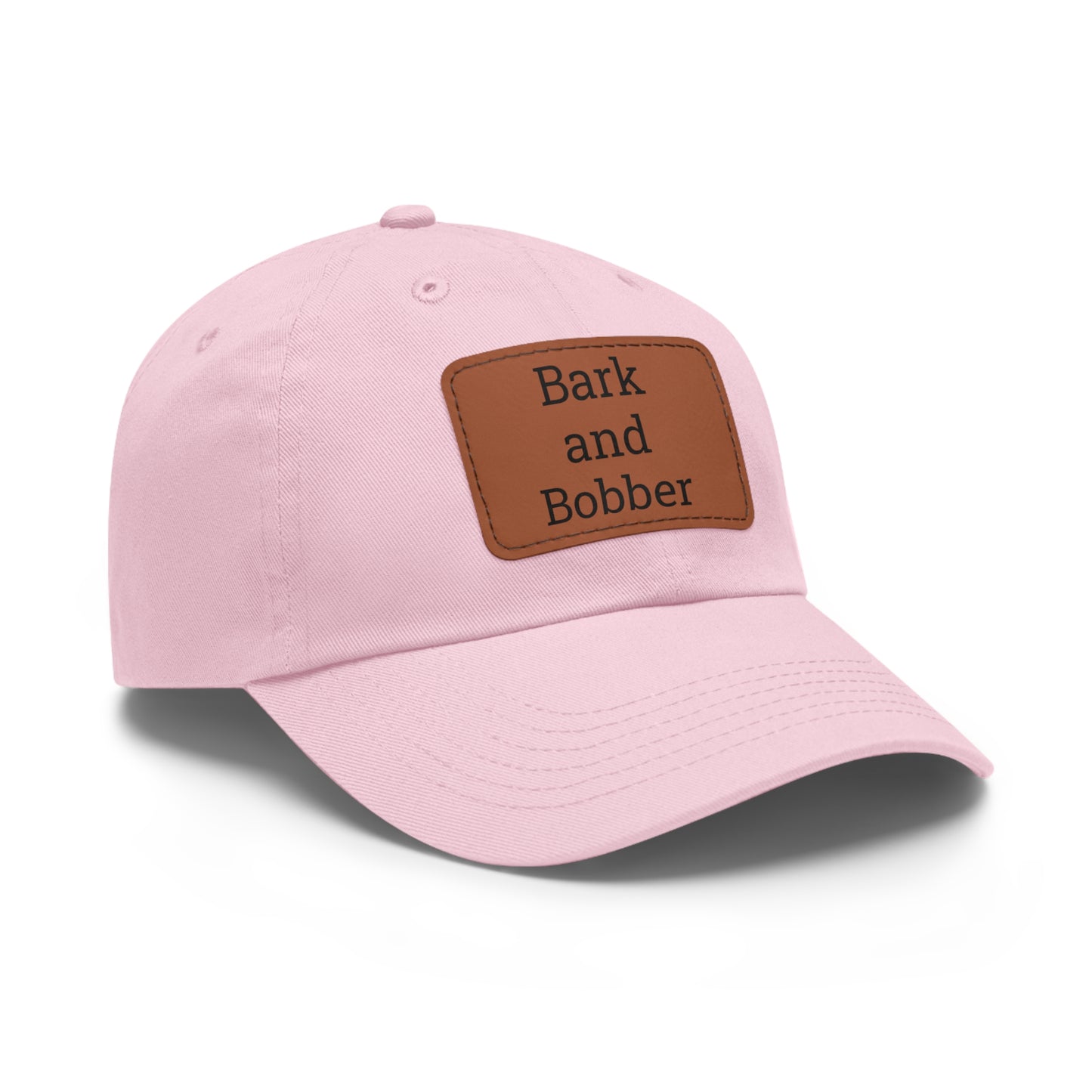 Stylish Dad Hat with Leather Patch - Bark and Bobber, Fishing Hat, Outdoor Cap, Gift for Dads, Summer Fashion, Casual Wear