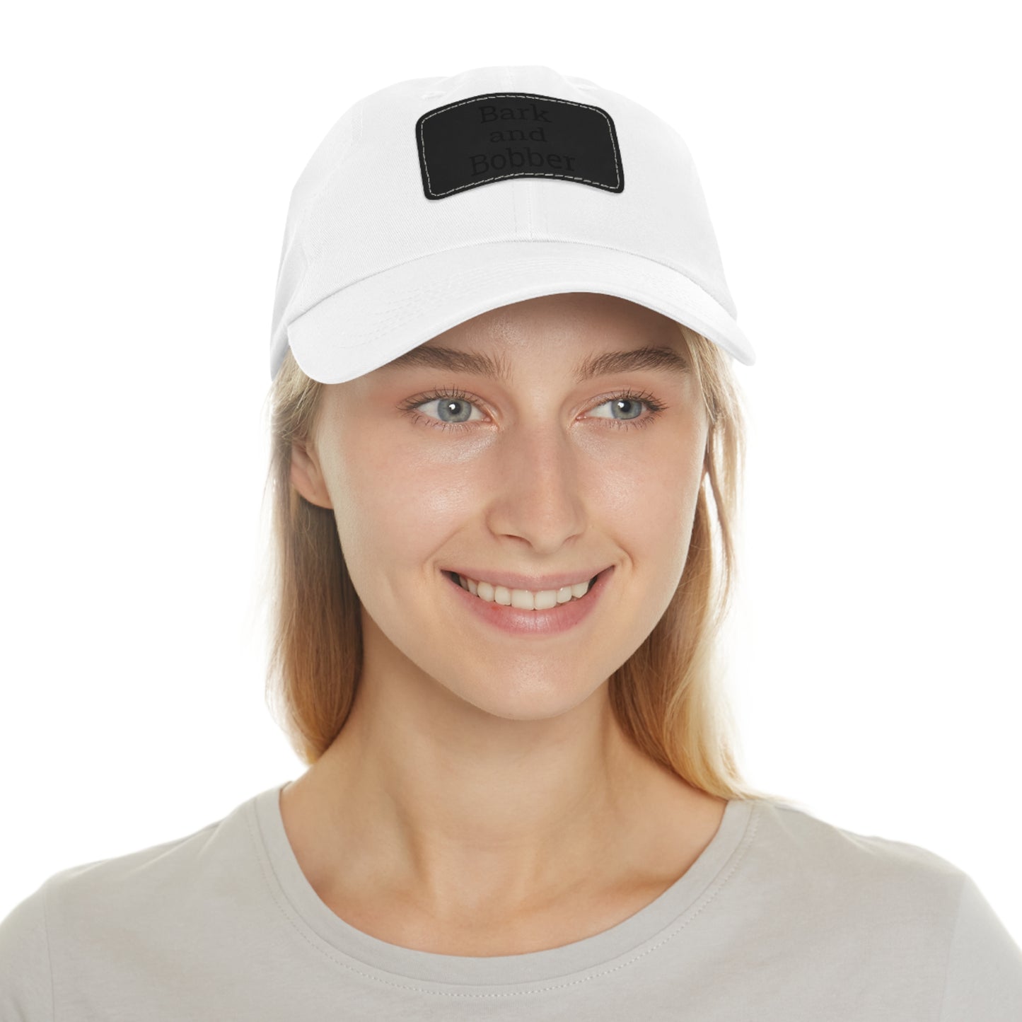 Stylish Dad Hat with Leather Patch - Bark and Bobber, Fishing Hat, Outdoor Cap, Gift for Dads, Summer Fashion, Casual Wear