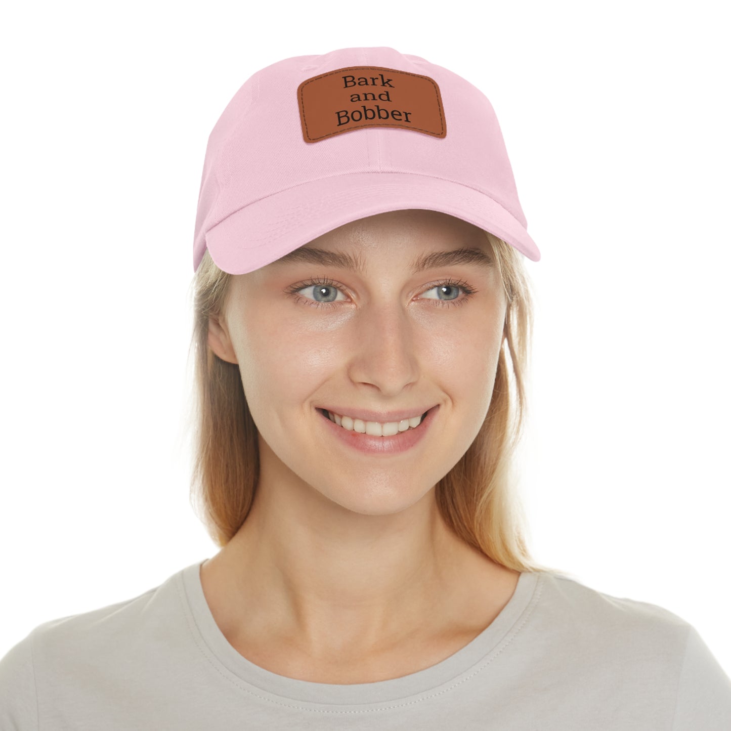 Stylish Dad Hat with Leather Patch - Bark and Bobber, Fishing Hat, Outdoor Cap, Gift for Dads, Summer Fashion, Casual Wear