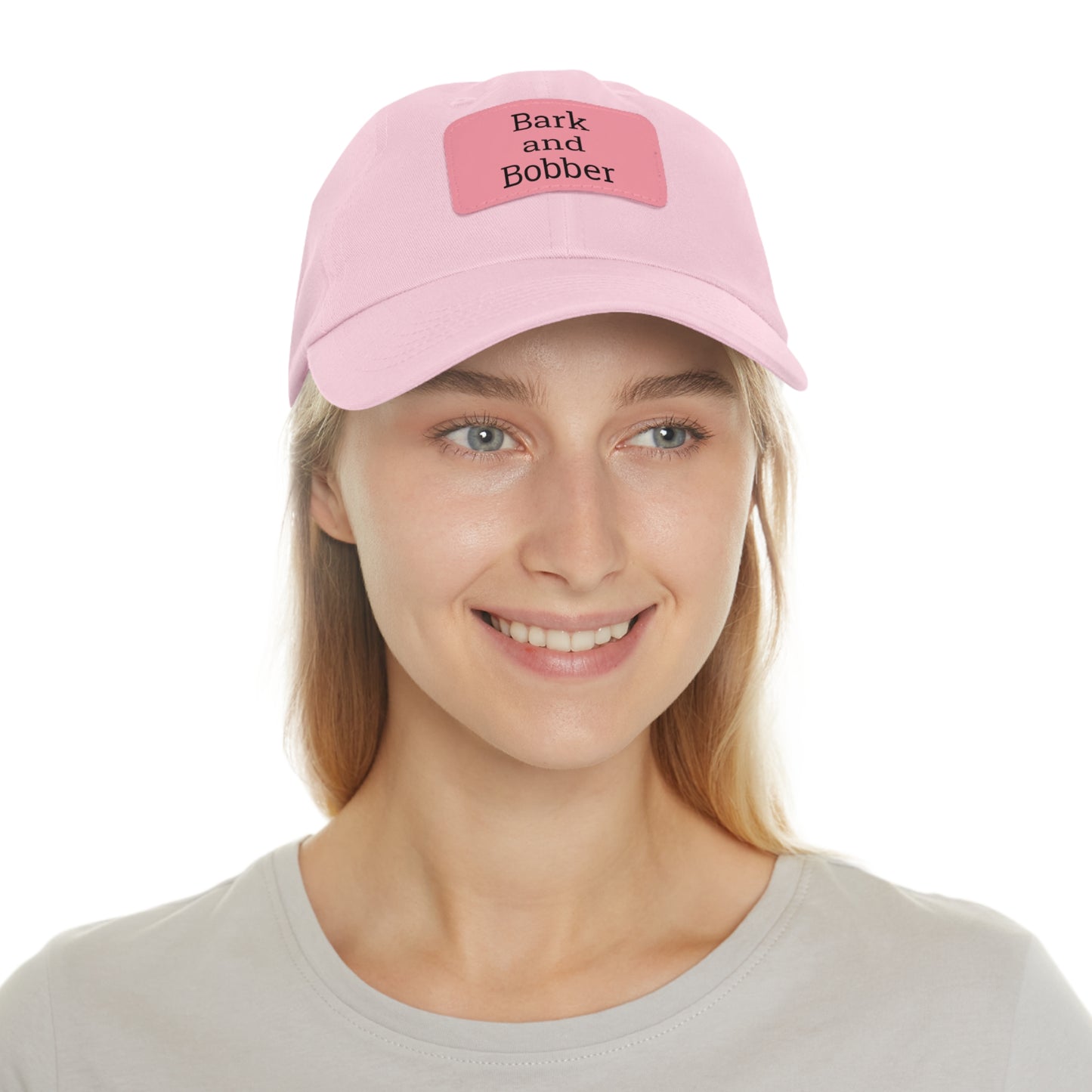 Stylish Dad Hat with Leather Patch - Bark and Bobber, Fishing Hat, Outdoor Cap, Gift for Dads, Summer Fashion, Casual Wear