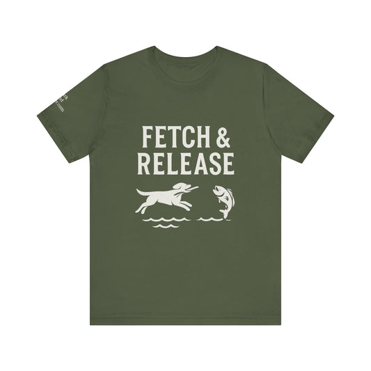 Fishing Lover's Unisex Tee, Fetch & Release Shirt, Gift for Anglers, Casual Outdoor Shirt, Nature Enthusiast Apparel, Fishing Day Outfit