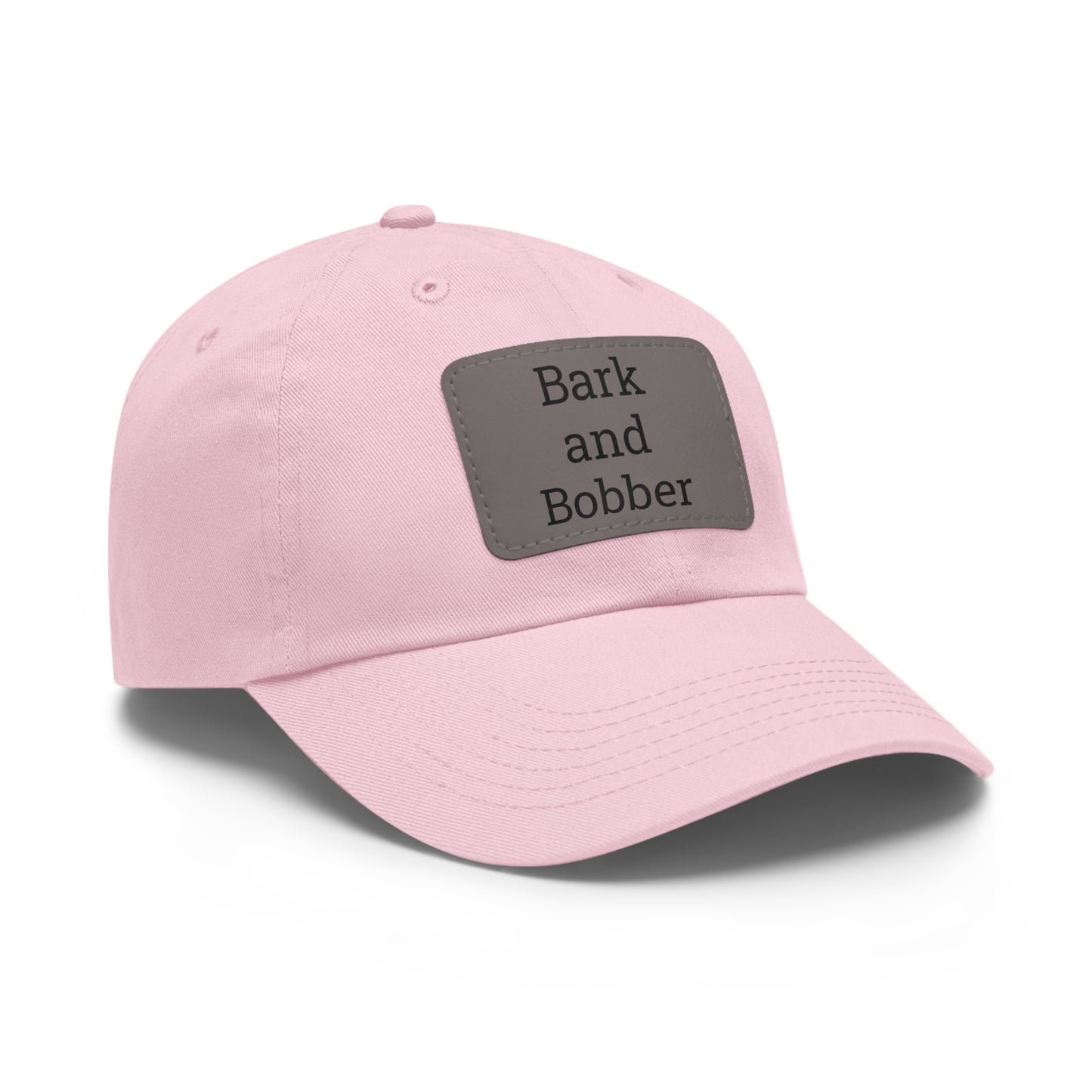 Stylish Dad Hat with Leather Patch - Bark and Bobber, Fishing Hat, Outdoor Cap, Gift for Dads, Summer Fashion, Casual Wear