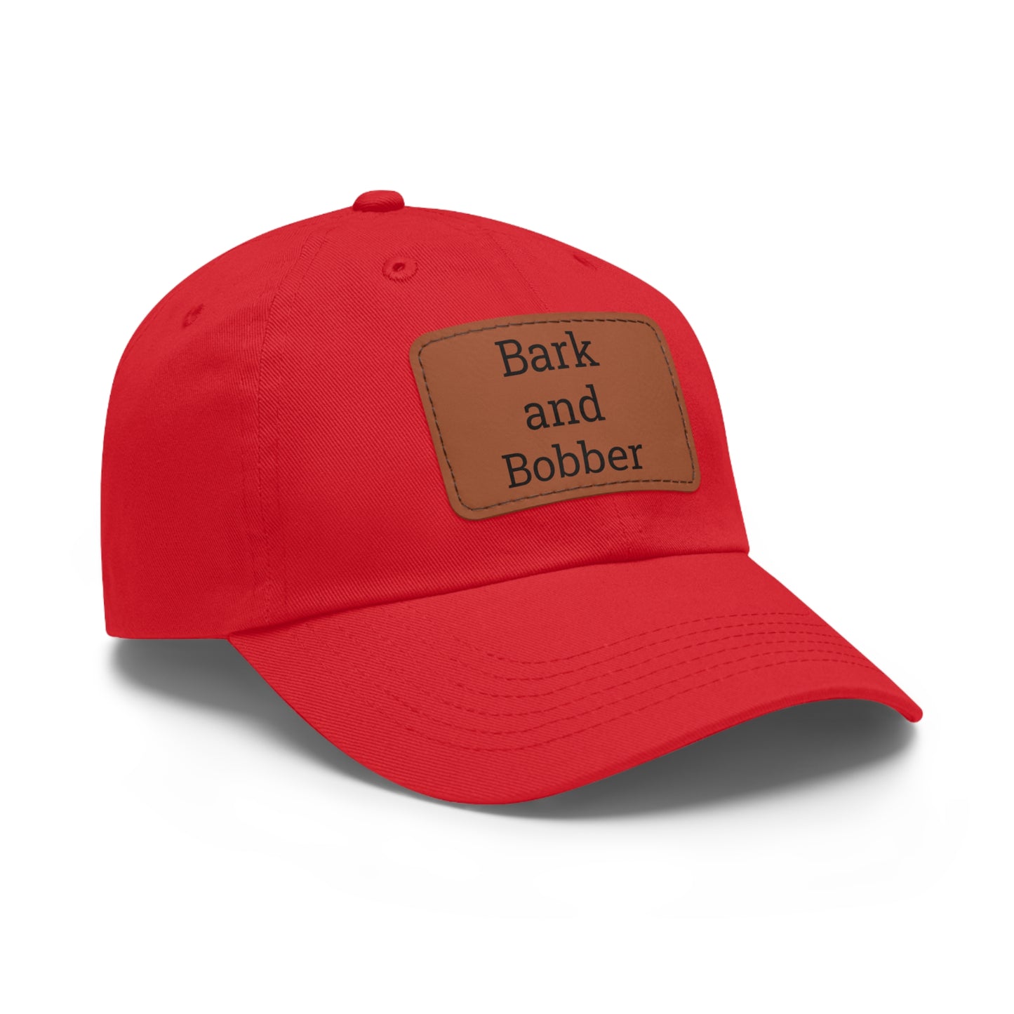 Stylish Dad Hat with Leather Patch - Bark and Bobber, Fishing Hat, Outdoor Cap, Gift for Dads, Summer Fashion, Casual Wear