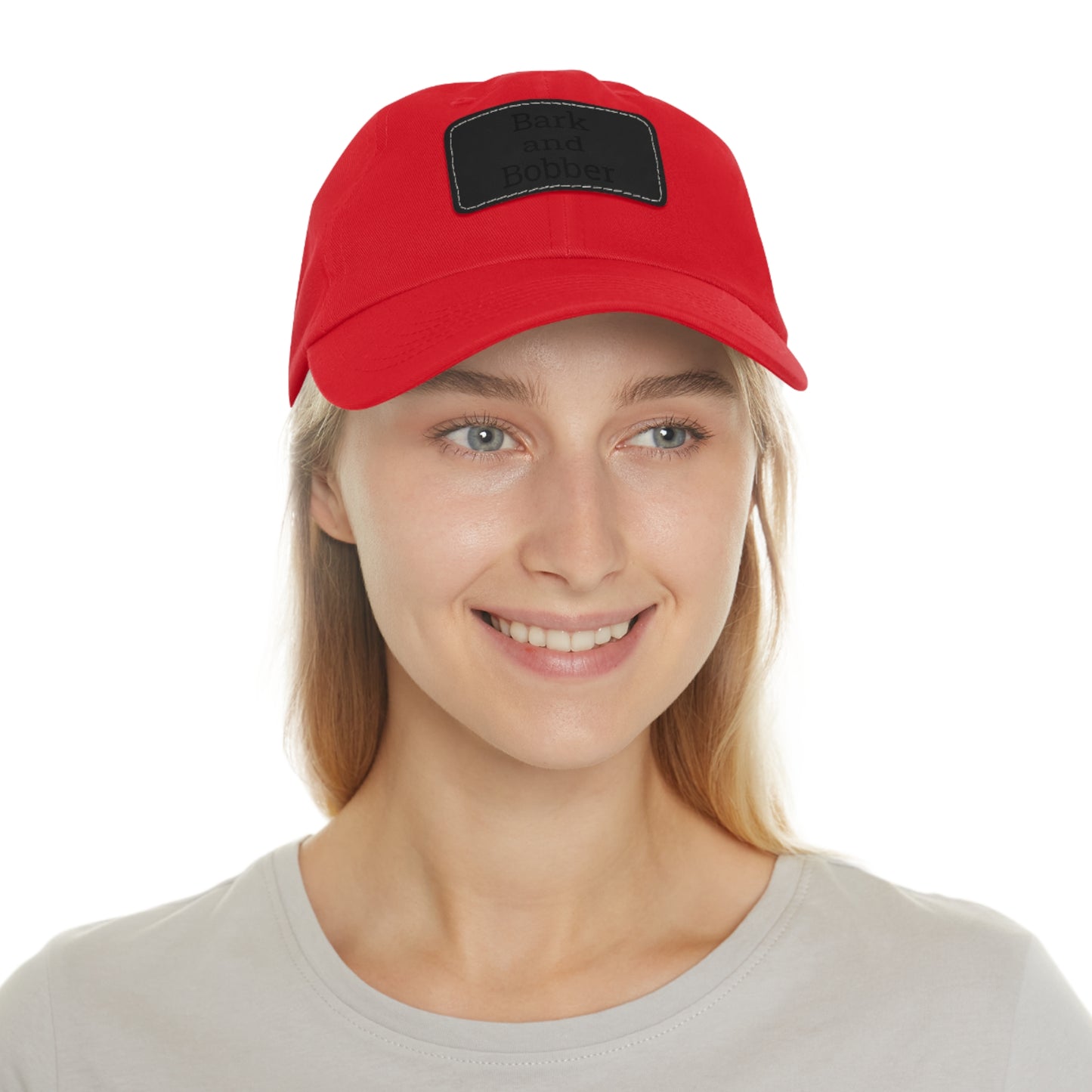Stylish Dad Hat with Leather Patch - Bark and Bobber, Fishing Hat, Outdoor Cap, Gift for Dads, Summer Fashion, Casual Wear