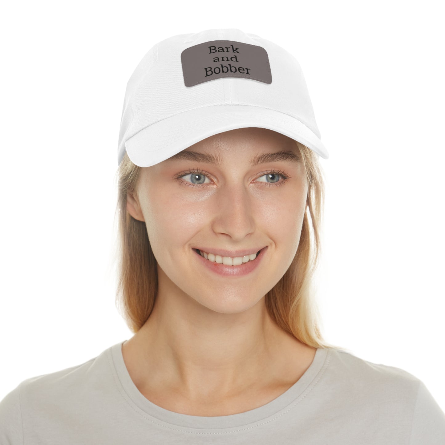 Stylish Dad Hat with Leather Patch - Bark and Bobber, Fishing Hat, Outdoor Cap, Gift for Dads, Summer Fashion, Casual Wear